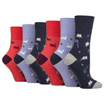 Load image into Gallery viewer, 6 Pairs Ladies Fun Feet Cotton Socks - I&#39;m a Cat Person
