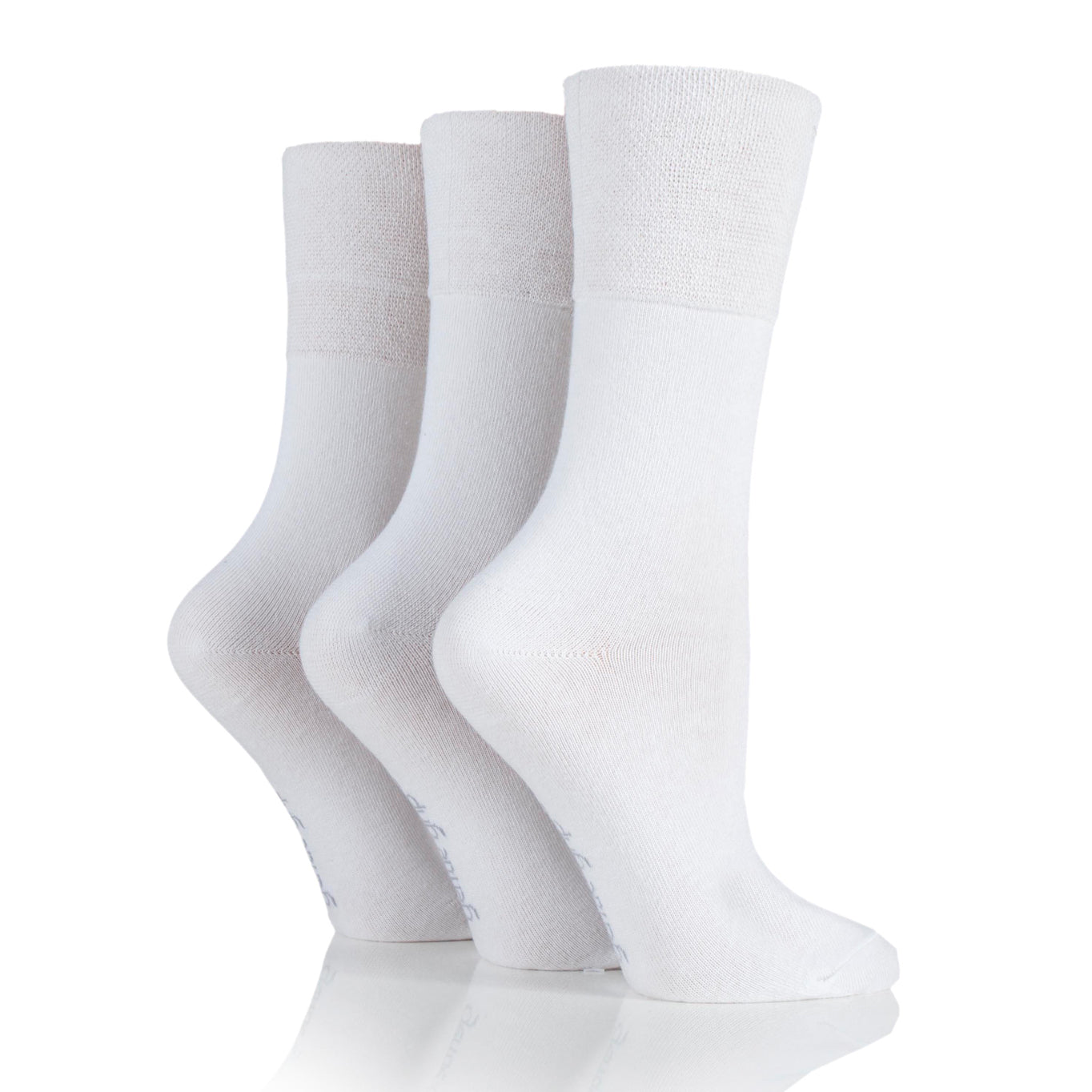 3 Pairs Ladies Plain Cotton Socks - White