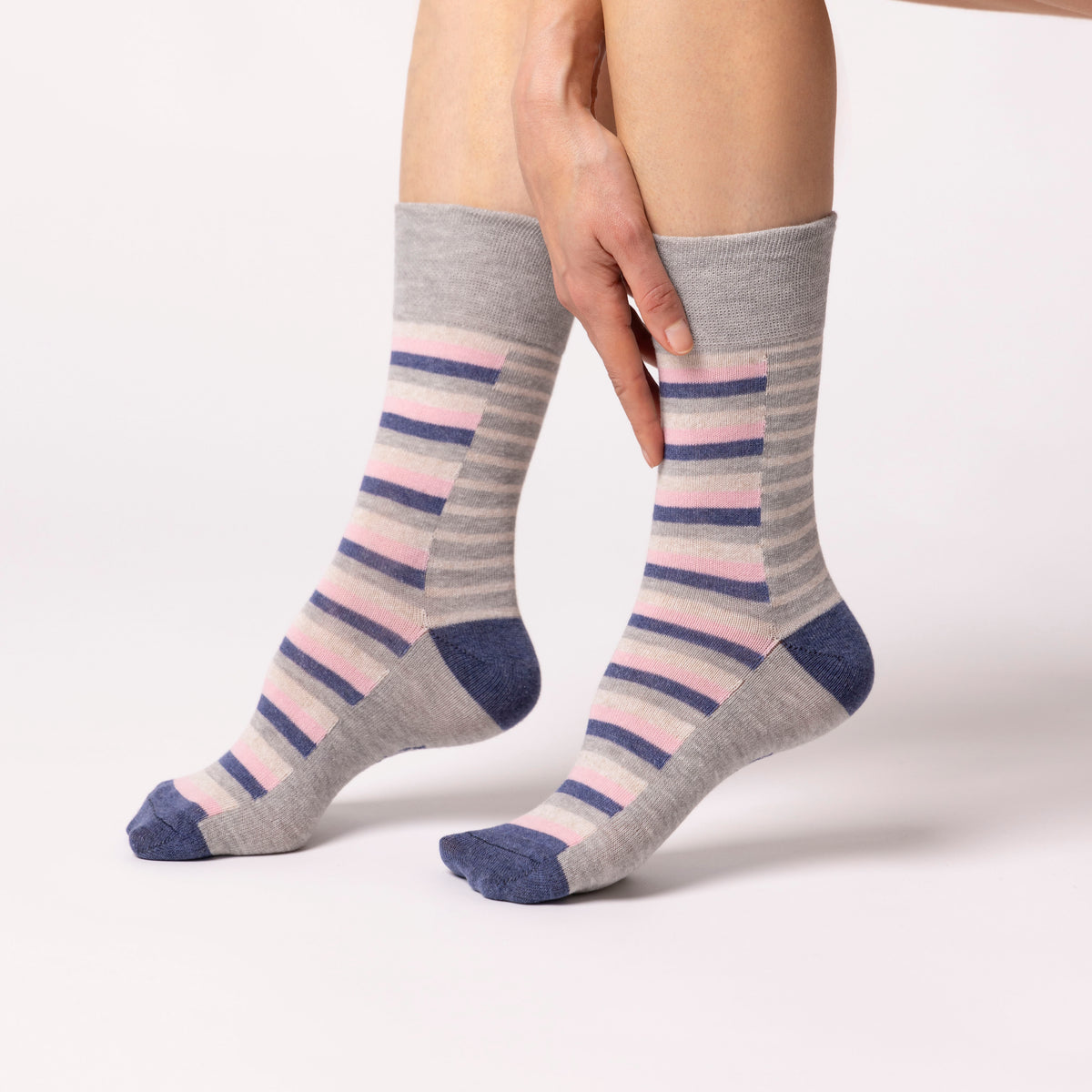 6 Pairs Ladies Cotton Socks - Weekender Navy