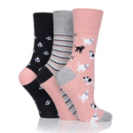 Load image into Gallery viewer, 3 Pairs Ladies Fun Feet Cotton Socks - Pets
