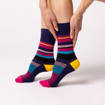 Load image into Gallery viewer, 6 Pairs Ladies Colourburst Cotton Socks - Hyper Colour
