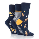 Load image into Gallery viewer, 3 Pairs Ladies Fun Feet Cotton Socks - Woodland Walk
