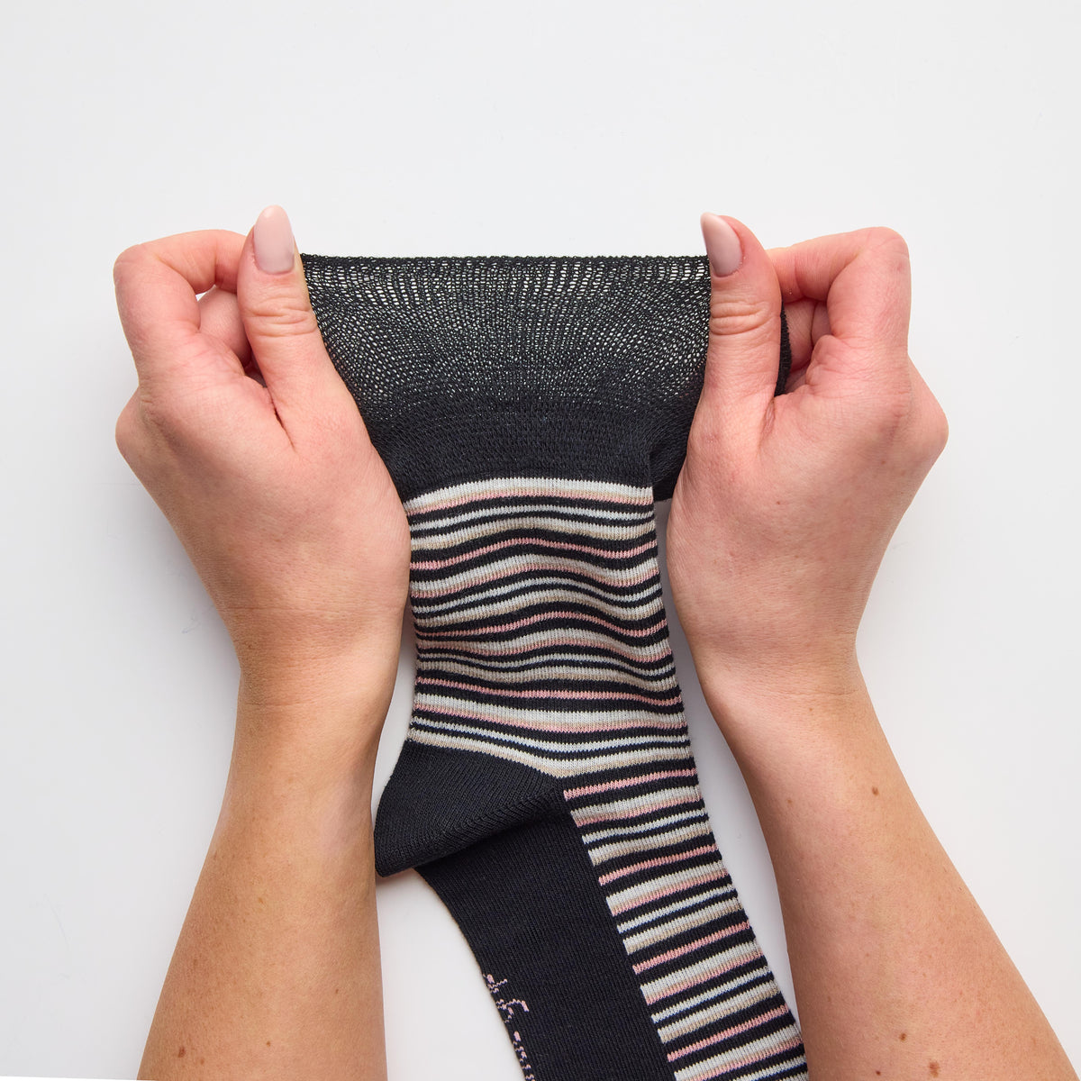 Lot de 3 paires de chaussettes City Varied Stripe en coton pour femme - Noir