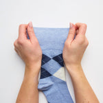 Load image into Gallery viewer, 3 Pairs Ladies Highlands Argyle Cotton Socks - Navy/Denim
