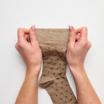 Load image into Gallery viewer, 3 Pairs Ladies Digital Dots Cotton Socks - Brown/Neutral
