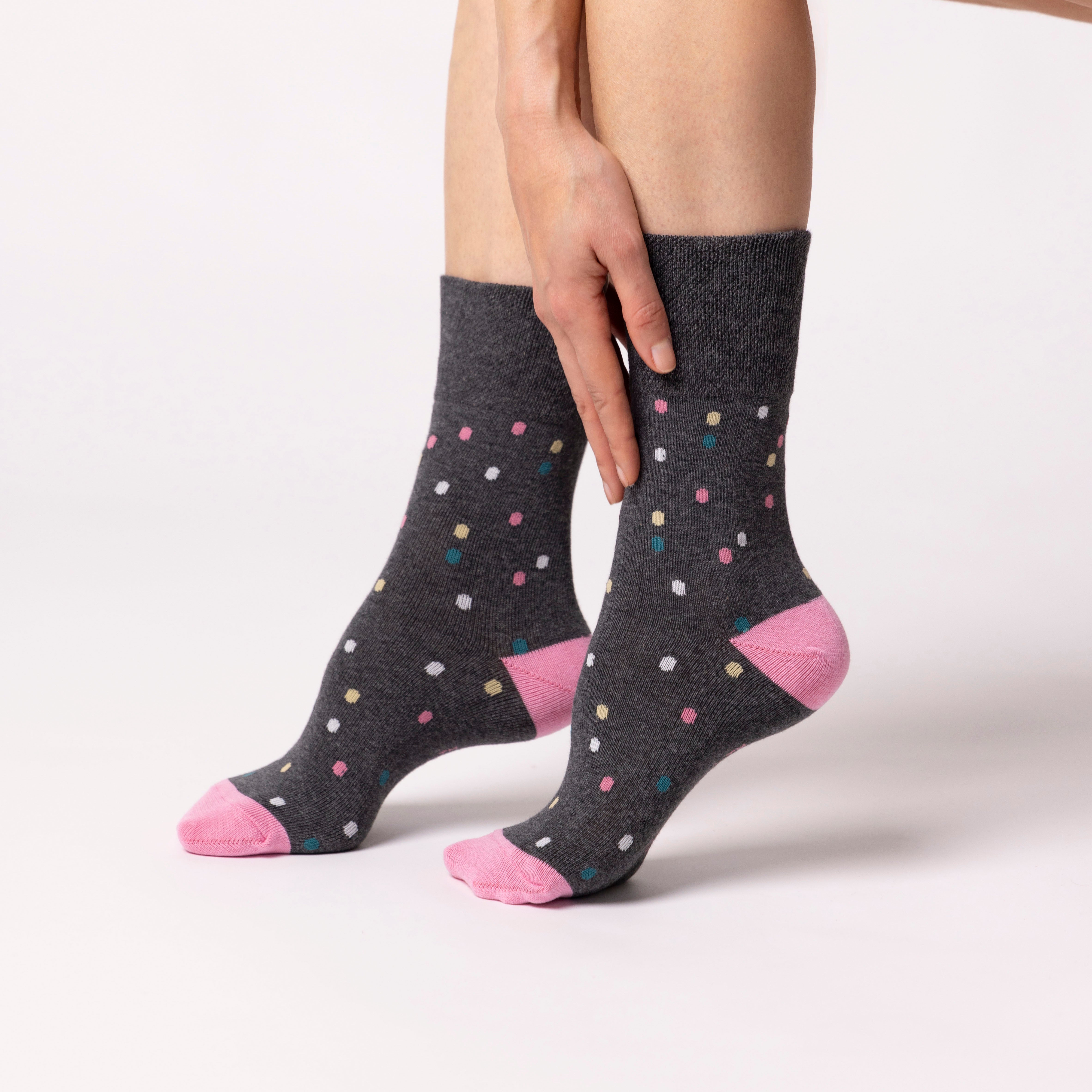 6 Pairs Ladies Cotton Socks - Speckled