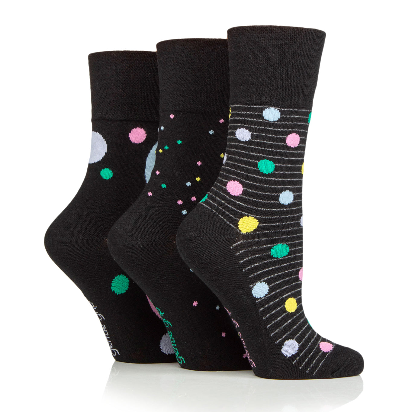 3 Pairs Ladies Colourburst Cotton Socks - Pastel Shower