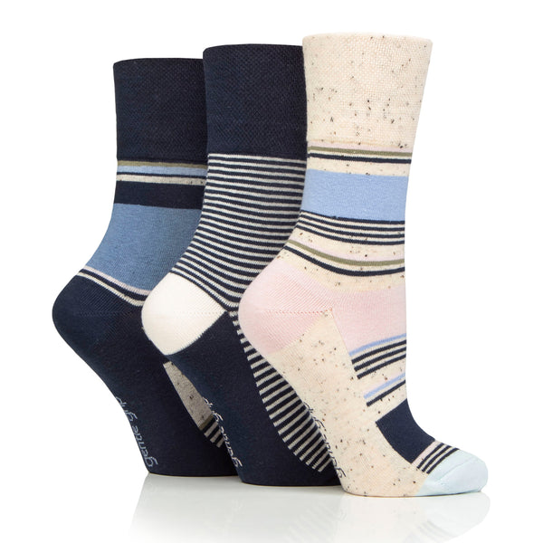 3 Pairs Ladies Cotton Socks - Sherbet Stripe