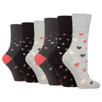 Load image into Gallery viewer, 6 Pairs Ladies Cotton Socks - Queen Of Hearts
