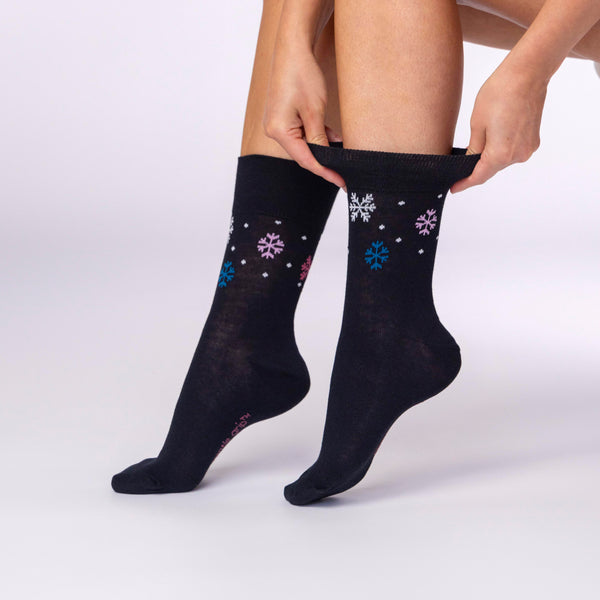 3 paires de chaussettes en coton pour femme - Flocon de neige