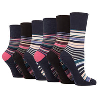 6 Pairs Ladies Cotton Socks - Whimsy Stripes