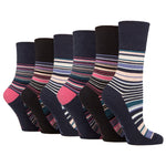 Load image into Gallery viewer, 6 Pairs Ladies Cotton Socks - Whimsy Stripes
