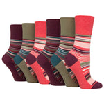 Load image into Gallery viewer, 6 Pairs Ladies Cotton Socks - Wilderness Stripe
