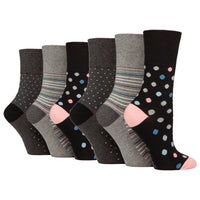 6 Pairs Ladies Cotton Socks - Assertive Graphic