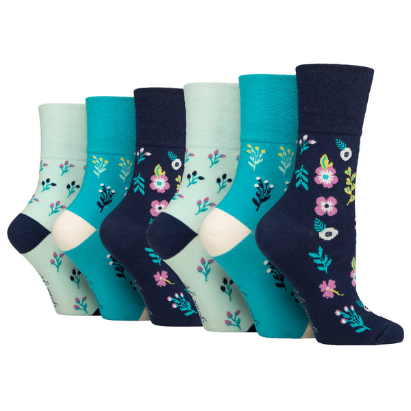 6 Pairs Ladies Cotton Socks - Bohemian Floral