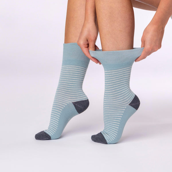 3 Pairs Ladies Cotton Socks - Reverie Stripe