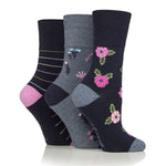 Load image into Gallery viewer, 3 Pairs Ladies Cotton Socks - Opulent Blossom
