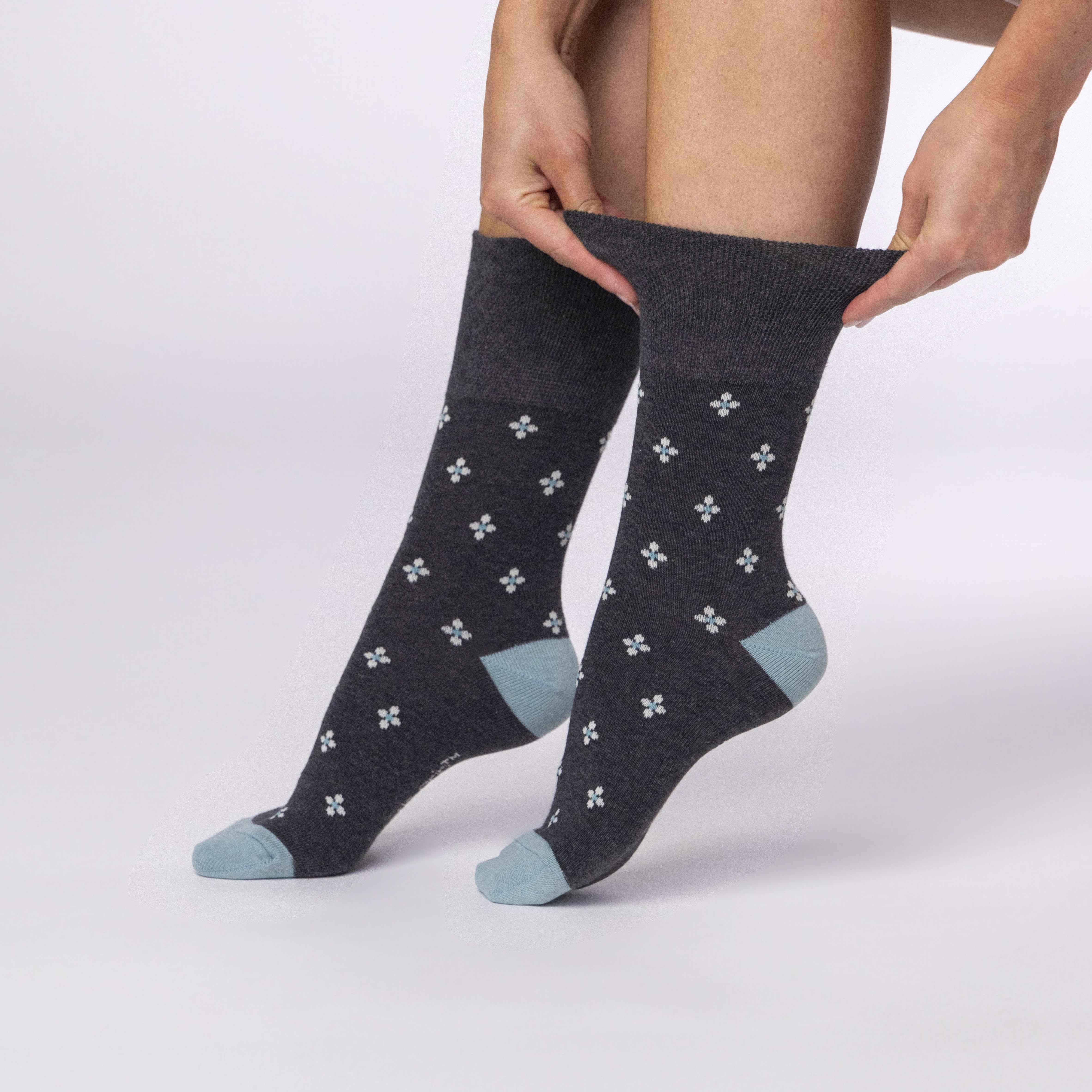 3 Pairs Ladies Cotton Socks - Micro Pattern
