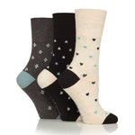 Load image into Gallery viewer, 3 Pairs Ladies Cotton Socks - Micro Pattern
