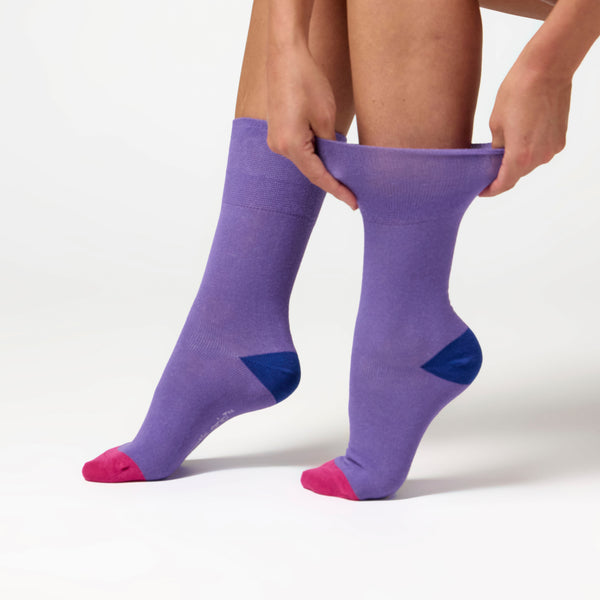 3 Pairs Ladies Colourburst Cotton Socks - Colour Hybrid