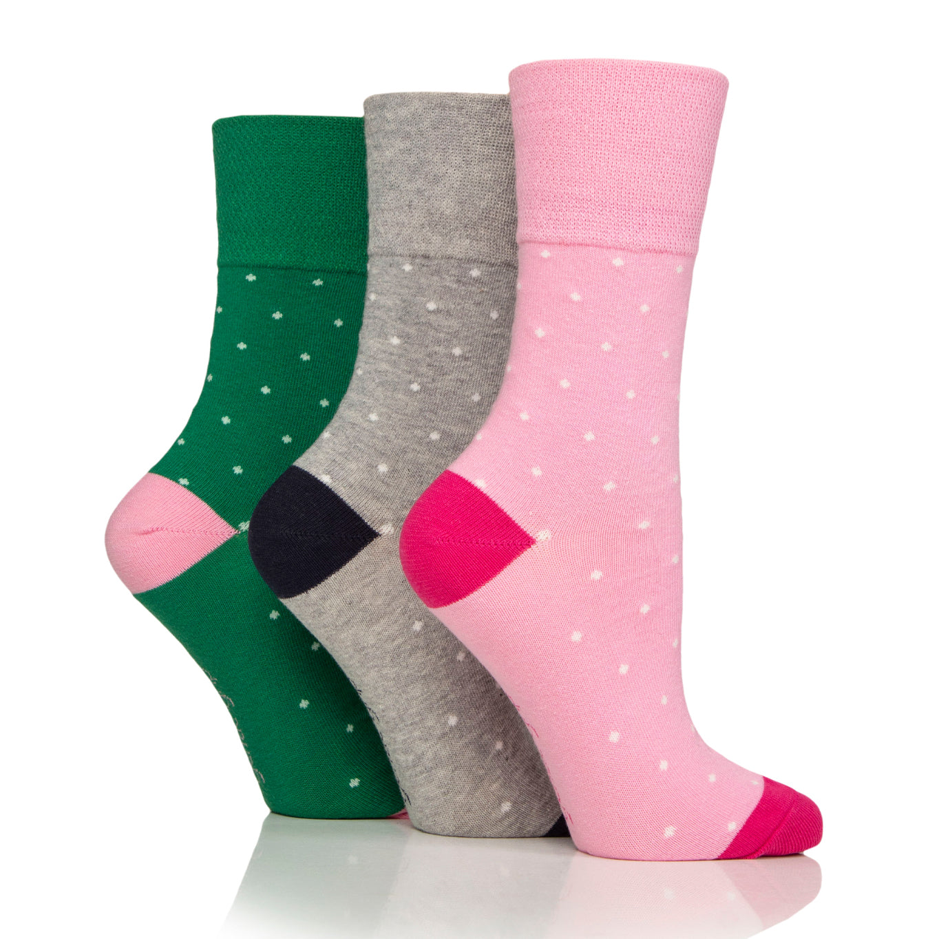 3 Pairs Ladies Cotton Socks - Micro Polka Dot