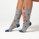 Load image into Gallery viewer, 3 Pairs Ladies Cotton Socks - Fruit
