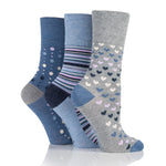 Load image into Gallery viewer, 3 Pairs Ladies Bamboo Socks - Denim

