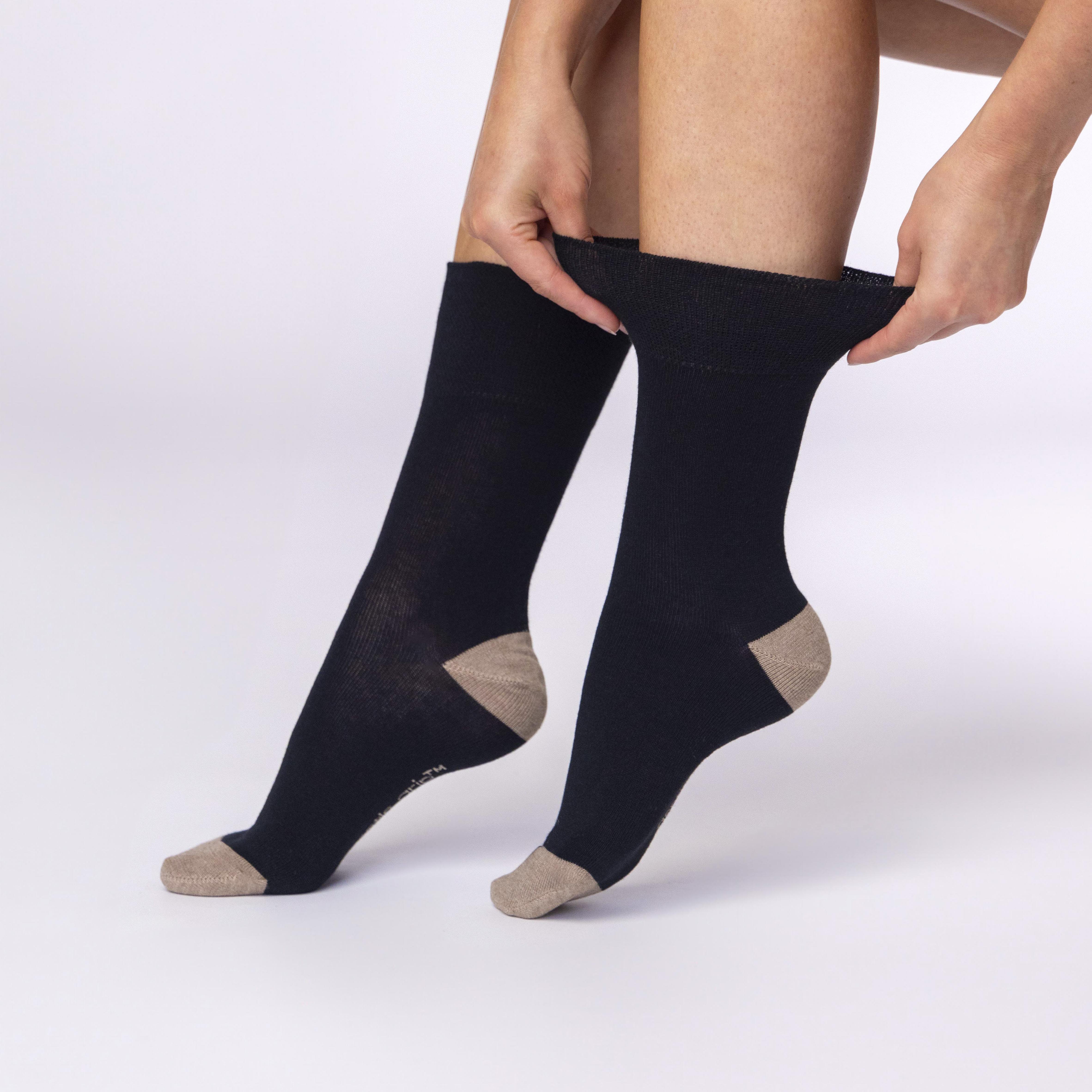 3 paires de chaussettes en coton pour femme - Noir et mauve