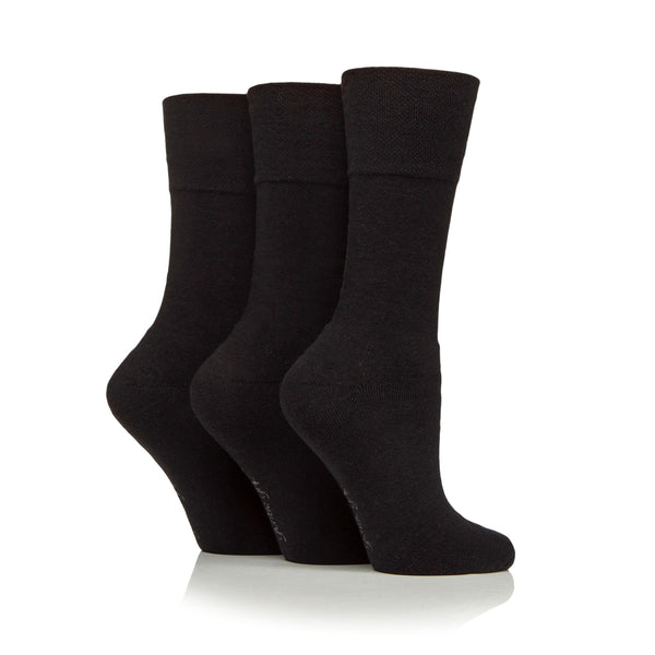 3 Pairs Ladies Sports Socks - Black