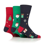 Charger l'image dans la galerie, Lot de 3 paires de chaussettes de Noël amusantes pour homme - Icônes festives
