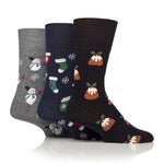 Load image into Gallery viewer, 3 Pairs Men's Fun Feet Christmas Socks - Stocking/Snowman/Pudding
