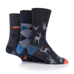 Load image into Gallery viewer, 3 Pairs Men&#39;s Fun Feet Cotton Socks - Highlands Escape
