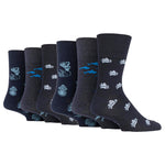 Load image into Gallery viewer, 6 Pairs Men&#39;s Fun Feet Cotton Socks - Deep Sea
