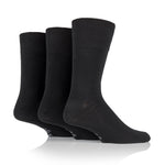 Load image into Gallery viewer, 3 Pairs Men&#39;s Bigfoot Cotton Socks - Plain Black
