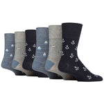 Load image into Gallery viewer, 6 Pairs Mens Holiday Cotton Socks - Anchor
