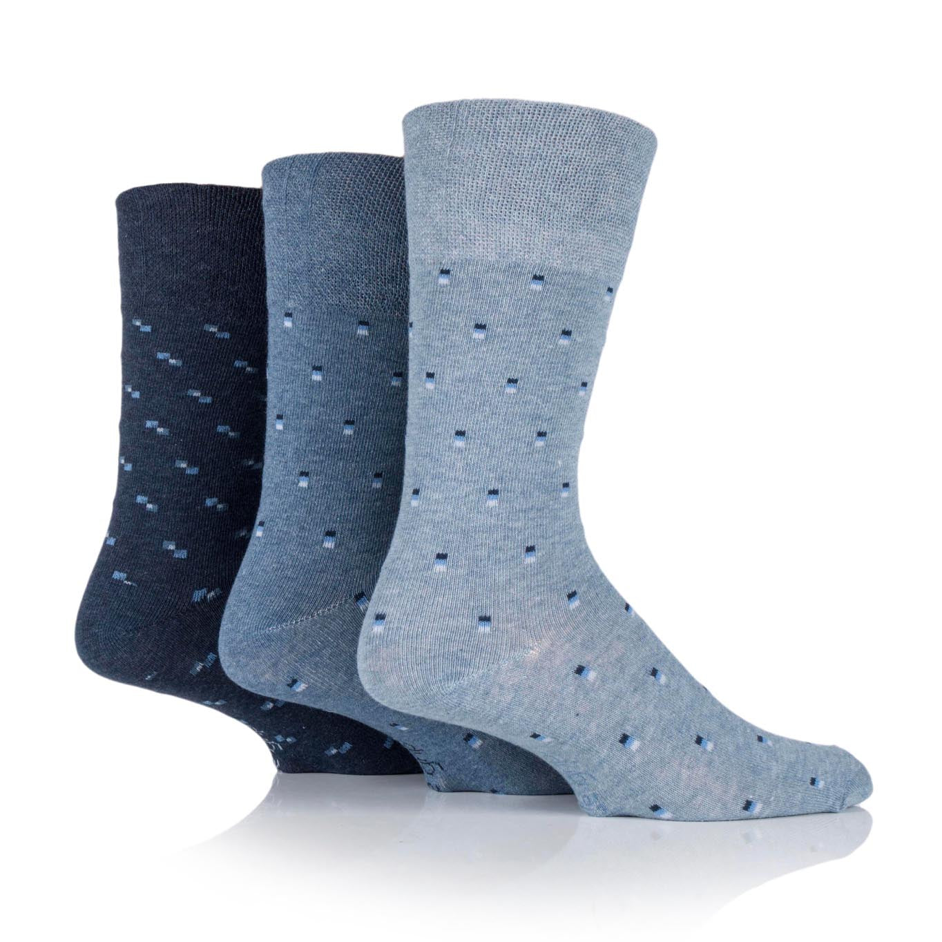 3 Pairs Men's Cotton Socks - Suit Sock Blue