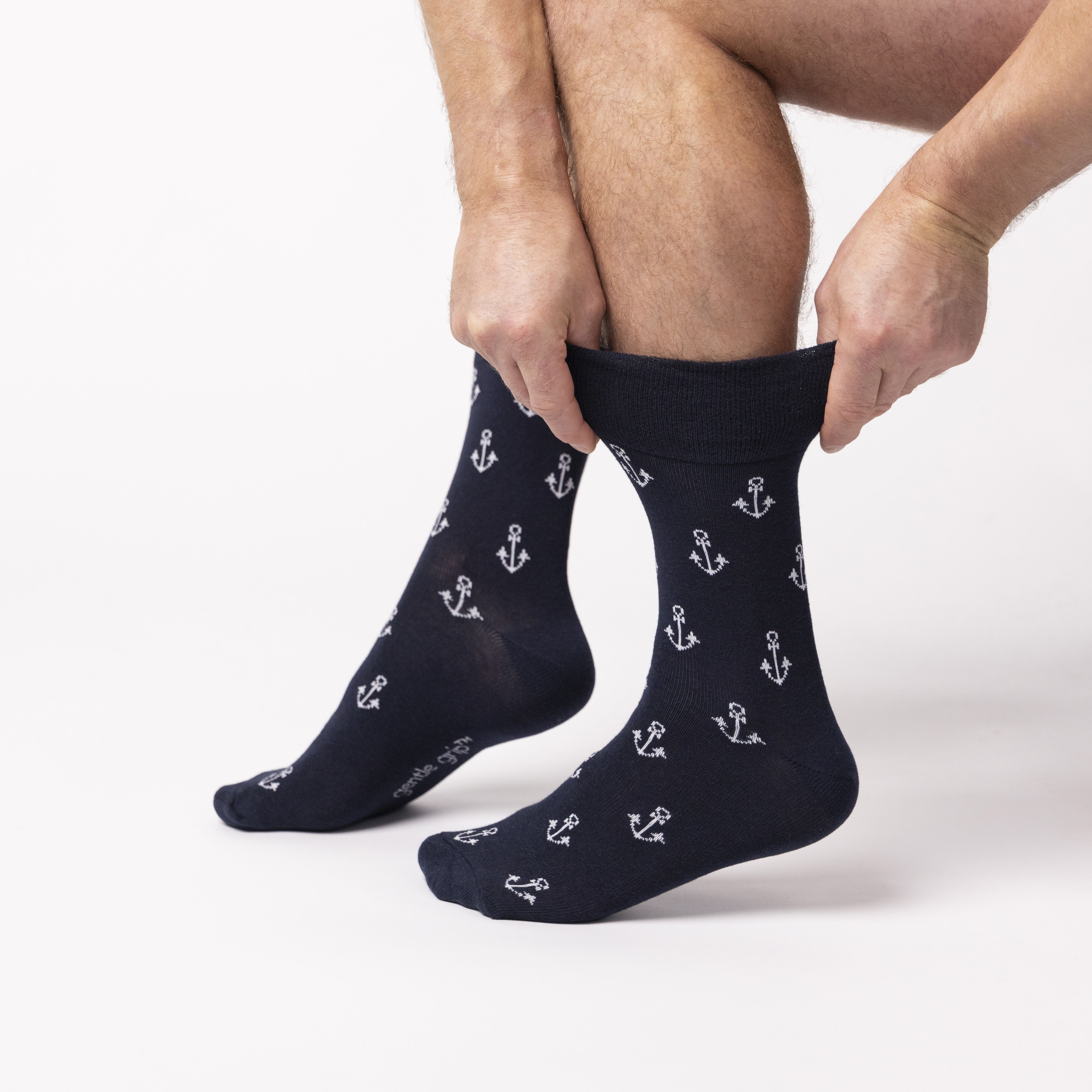 6 Pairs Mens Holiday Cotton Socks - Anchor