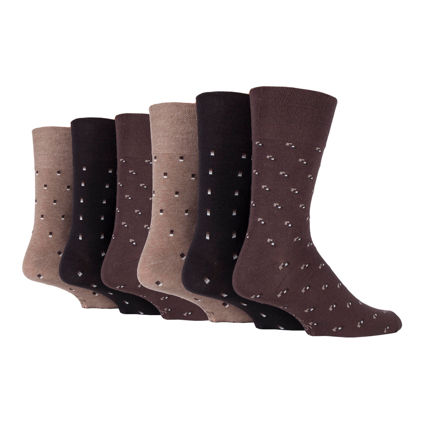 6 Pairs Men's Cotton Socks - Suit Brown