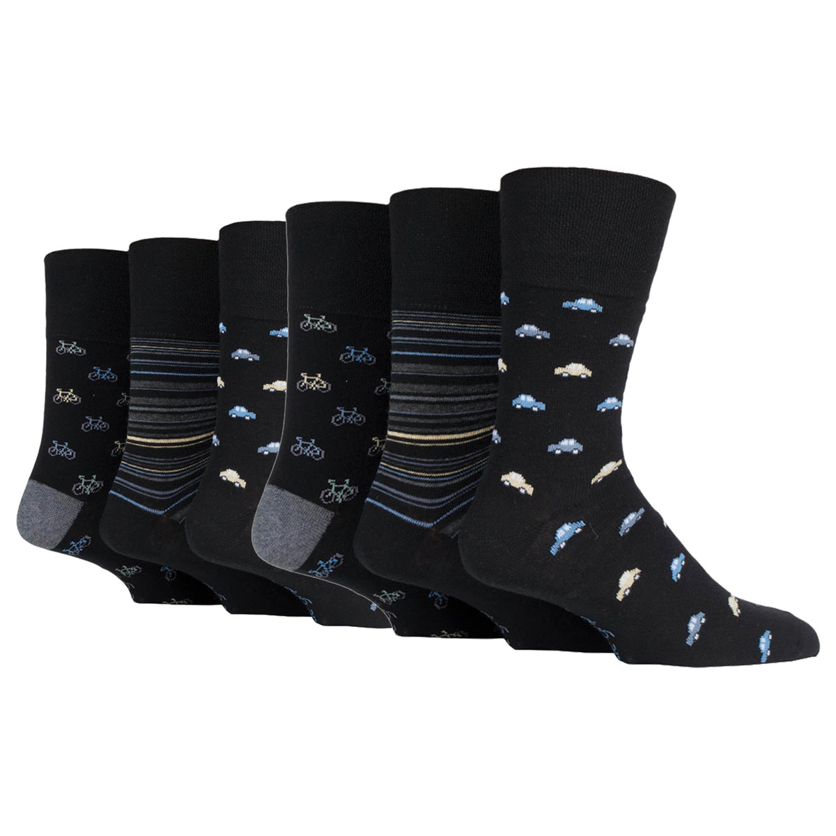 6 Pairs Men's Cotton Socks - Transport