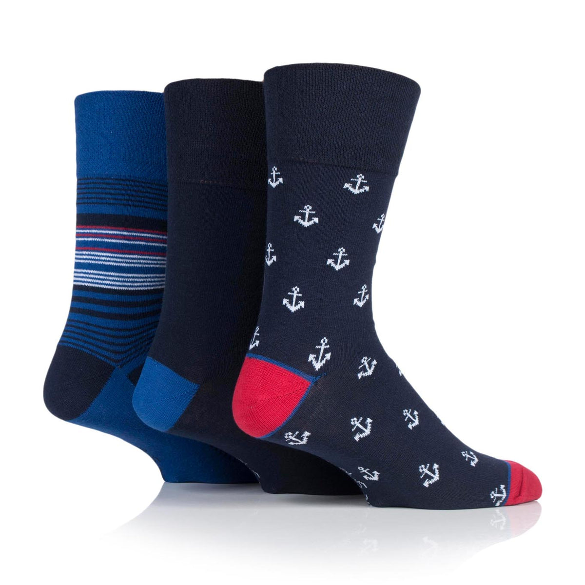 3 Pairs Men's Cotton Socks - Nautical
