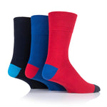 Load image into Gallery viewer, 3 Pairs Men&#39;s Colourburst  Cotton Socks - Hybrid Blue/Red
