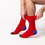 Load image into Gallery viewer, 6 Pairs Men&#39;s Colourburst  Cotton Socks - Hybrid Blue/Red
