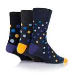 Load image into Gallery viewer, 3 Pairs Men&#39;s Colourburst Cotton Socks - Spot
