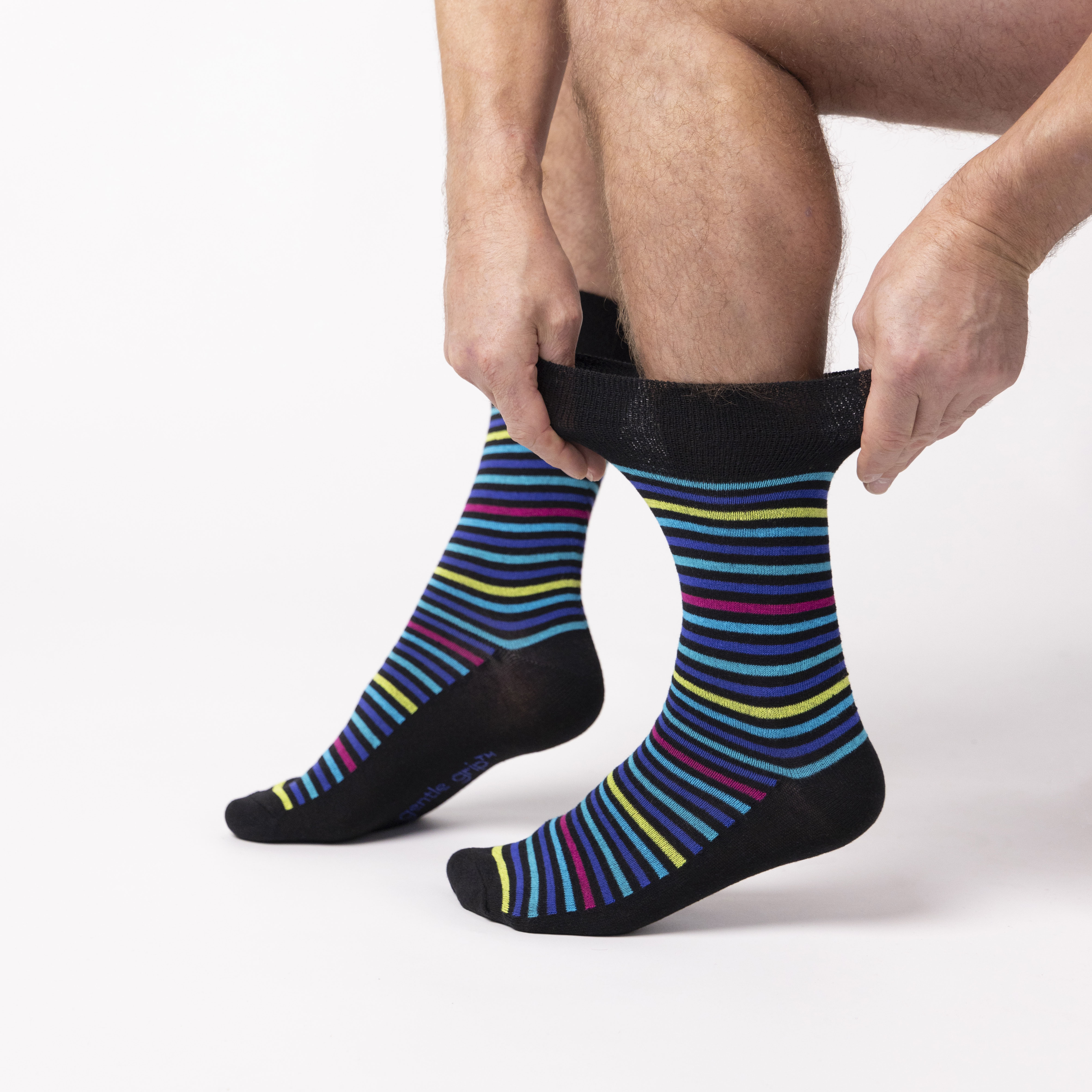 6 Pairs Men's Colourburst Cotton Socks - Stripe