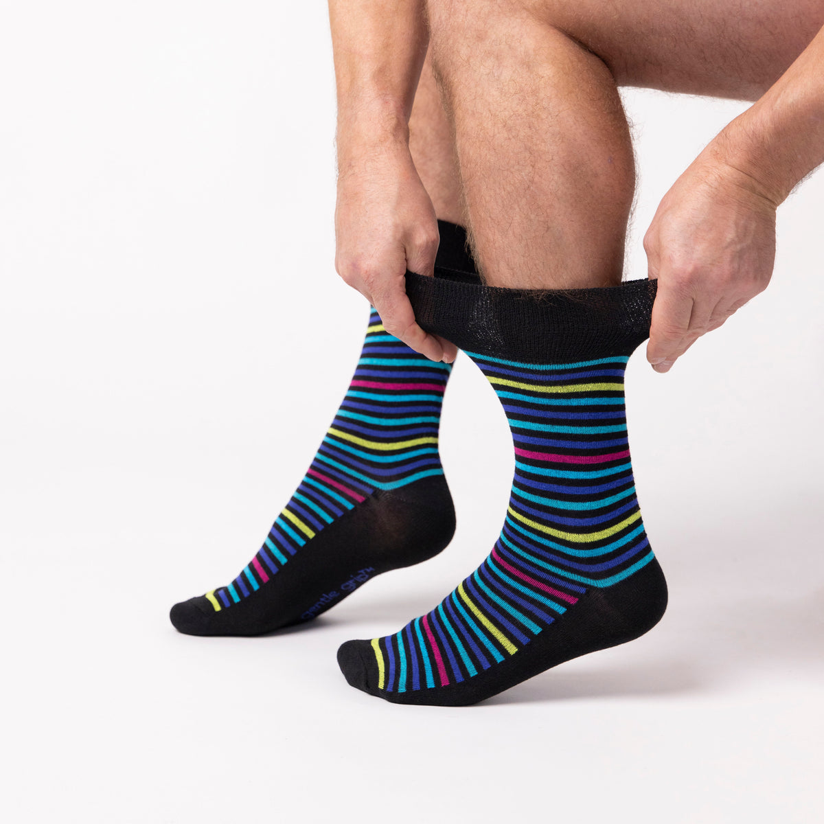 6 Pairs Men's Colourburst Cotton Socks - Stripe