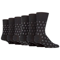 6 Pairs Men's Twilight Cotton Socks - Black