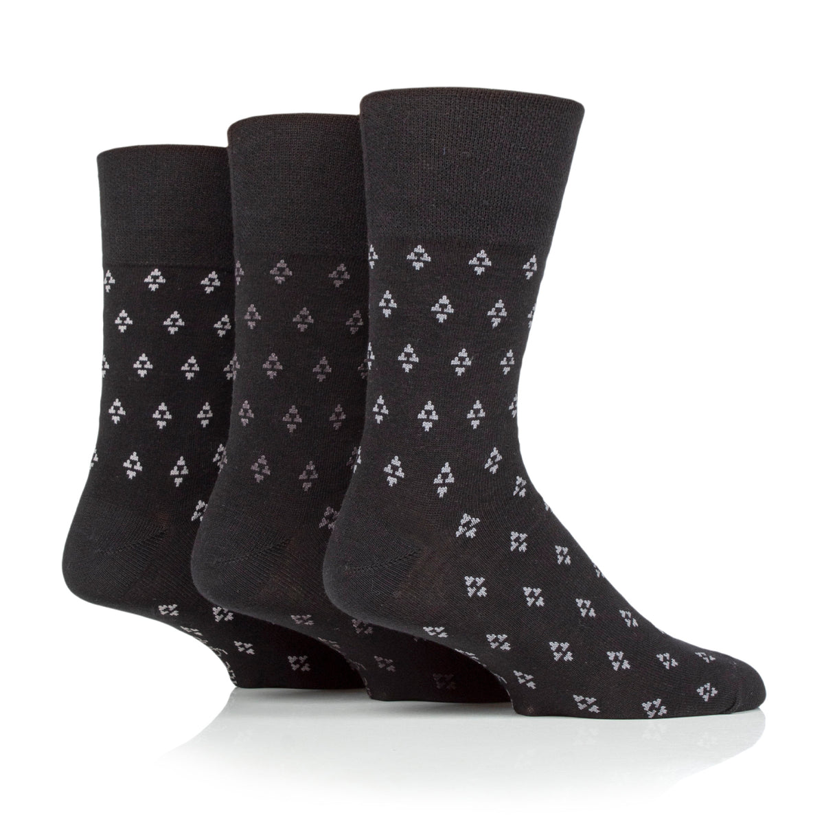3 Pairs Men's Twilight Cotton Socks - Black