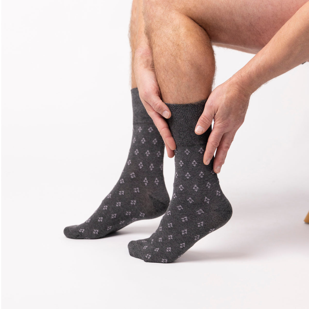 6 Pairs Men's Twilight Cotton Socks - Black/Navy/Charcoal