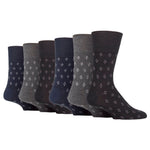 Load image into Gallery viewer, 6 Pairs Men&#39;s Twilight Cotton Socks - Black/Navy/Charcoal
