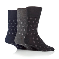 3 Pairs Men's Twilight Cotton Socks - Black/Navy/Charcoal